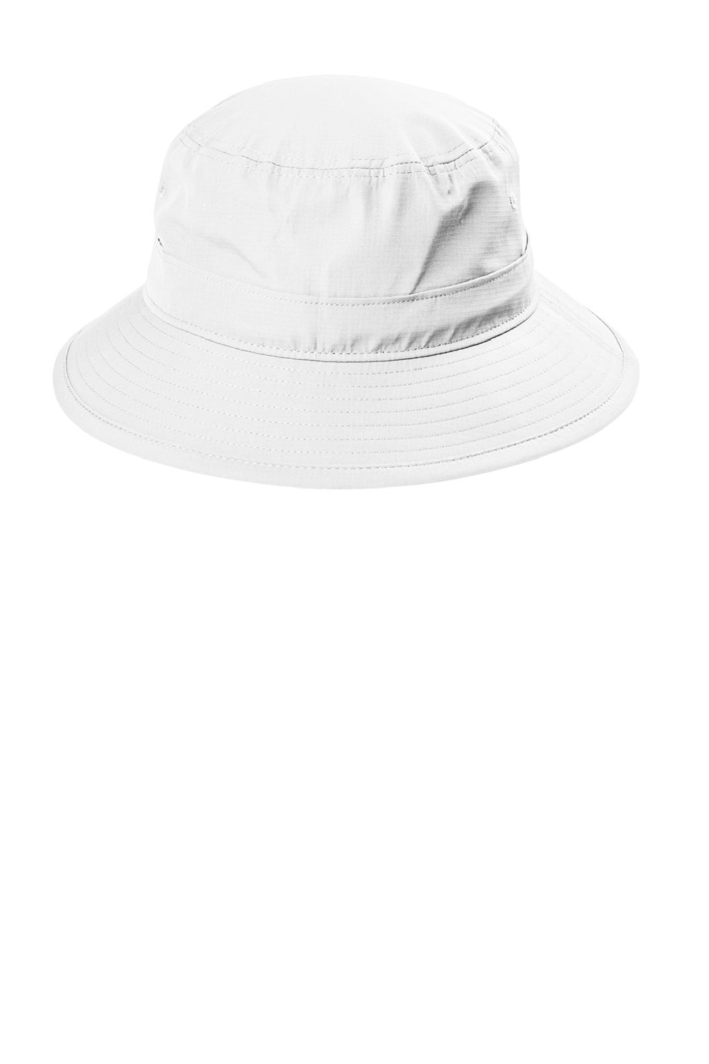 Port Authority Hats C948 Mens Moisture Wicking Bucket Hat White Flat Front
