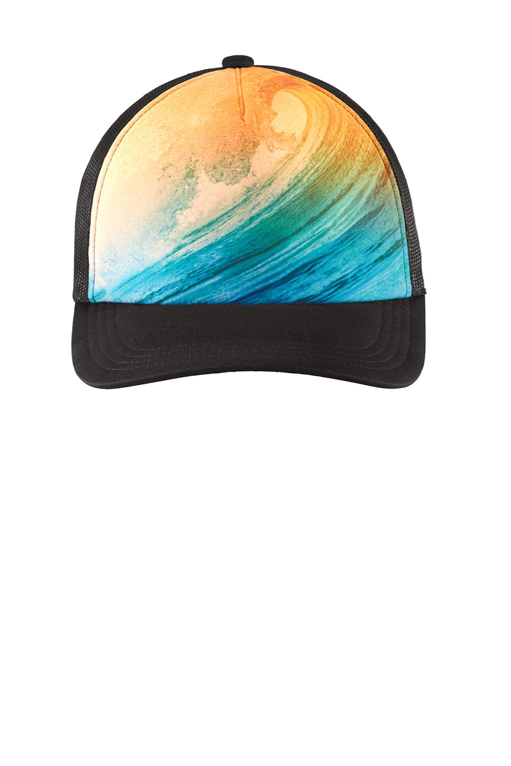 Port Authority Hats C950 Mens Real Photo Snapback Trucker Hat Wave Flat Front