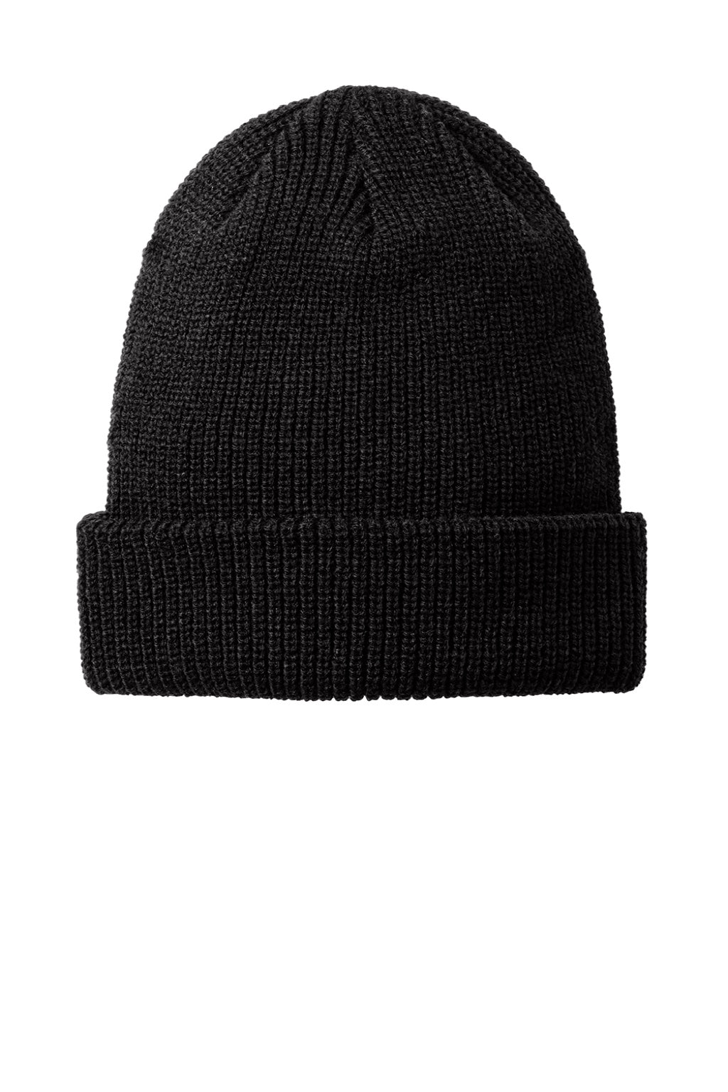 Port Authority Hats C958 Unisex Chunky Knit Beanie Deep Black Flat Front