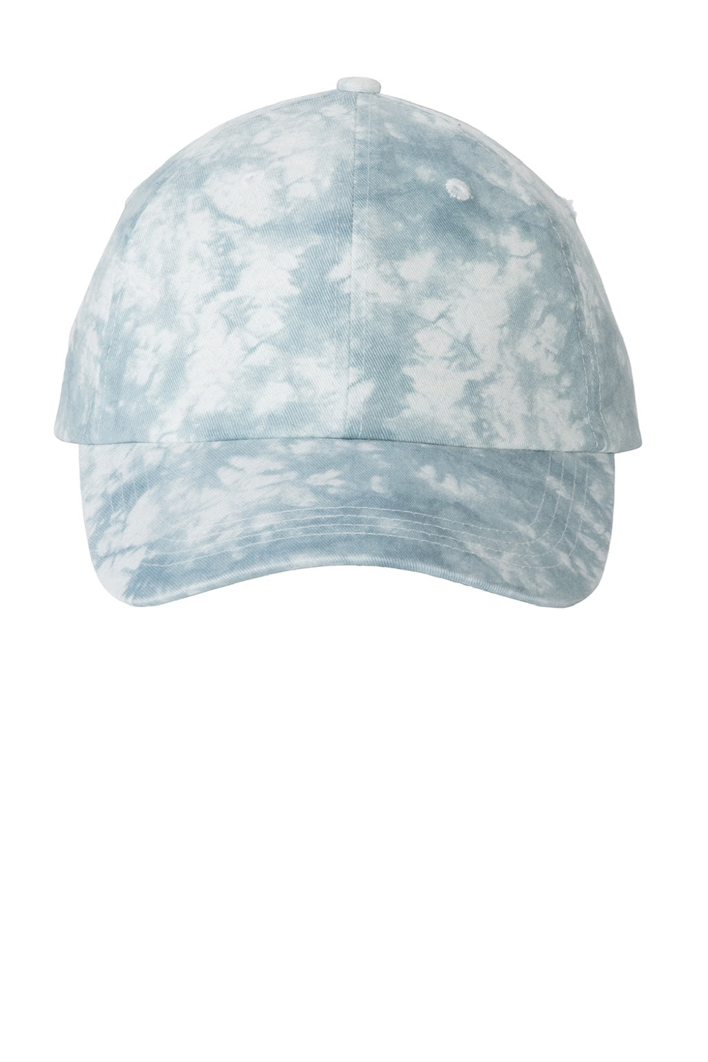 Port Authority Hats C961 Mens Tie Dye Adjustable Hat Light Blue Flat Front