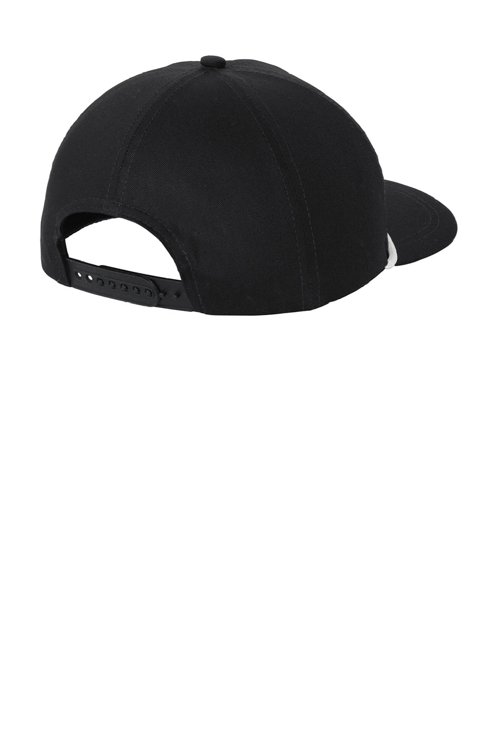 Port Authority Hats C962 Mens Snapback Rope Hat Black/White Flat Back