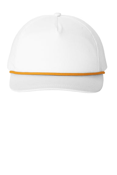 Port Authority Hats C962 Mens Snapback Rope Hat White/Athletic Gold Flat Front