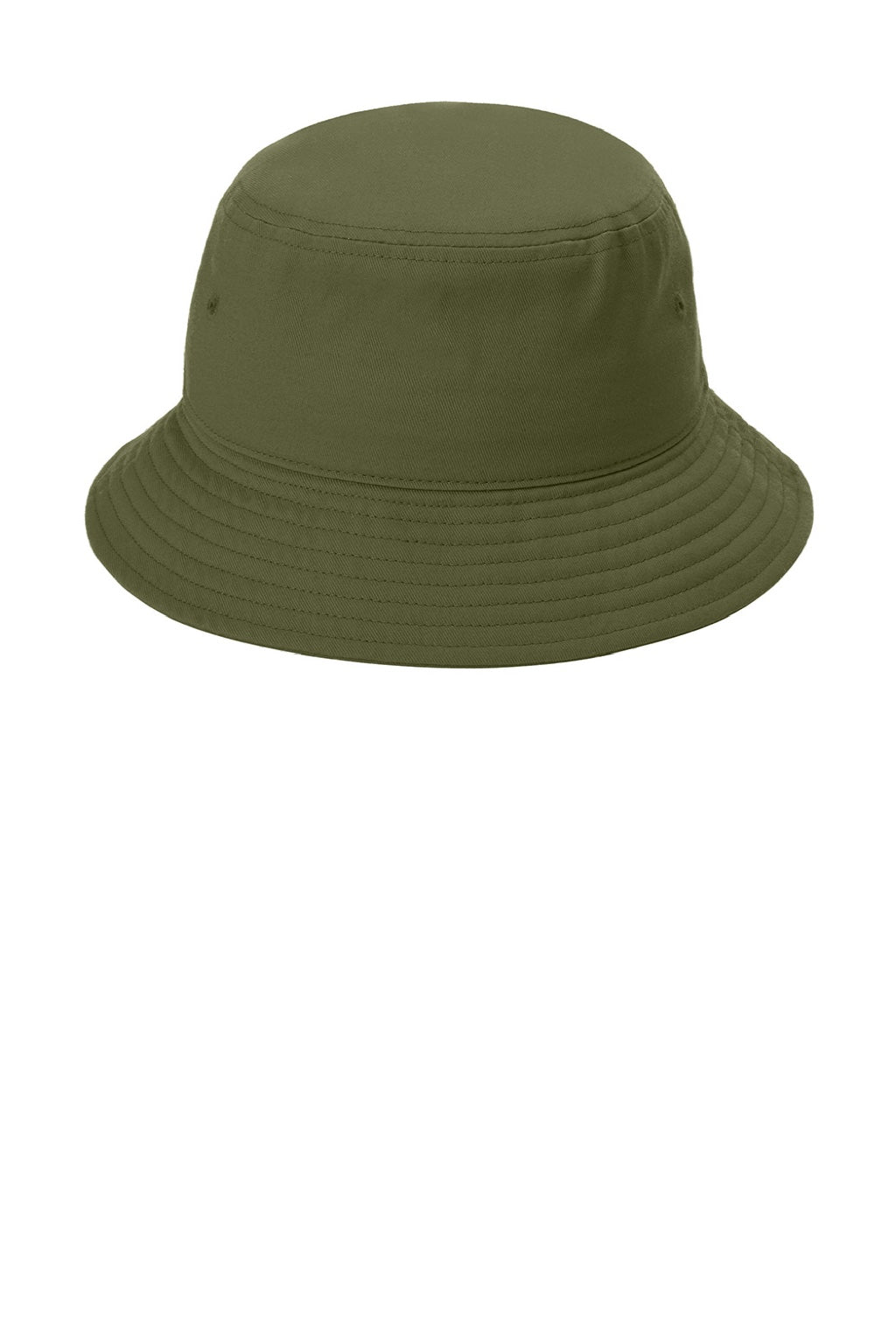 Port Authority Hats C975 Mens Classic Twill Bucket Hat Olive Drab Green Flat Front