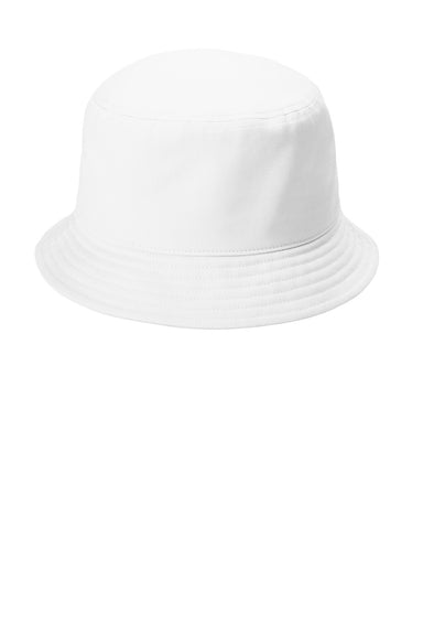 Port Authority Hats C976 Mens Twill Short Brim Bucket Hat White Flat Front