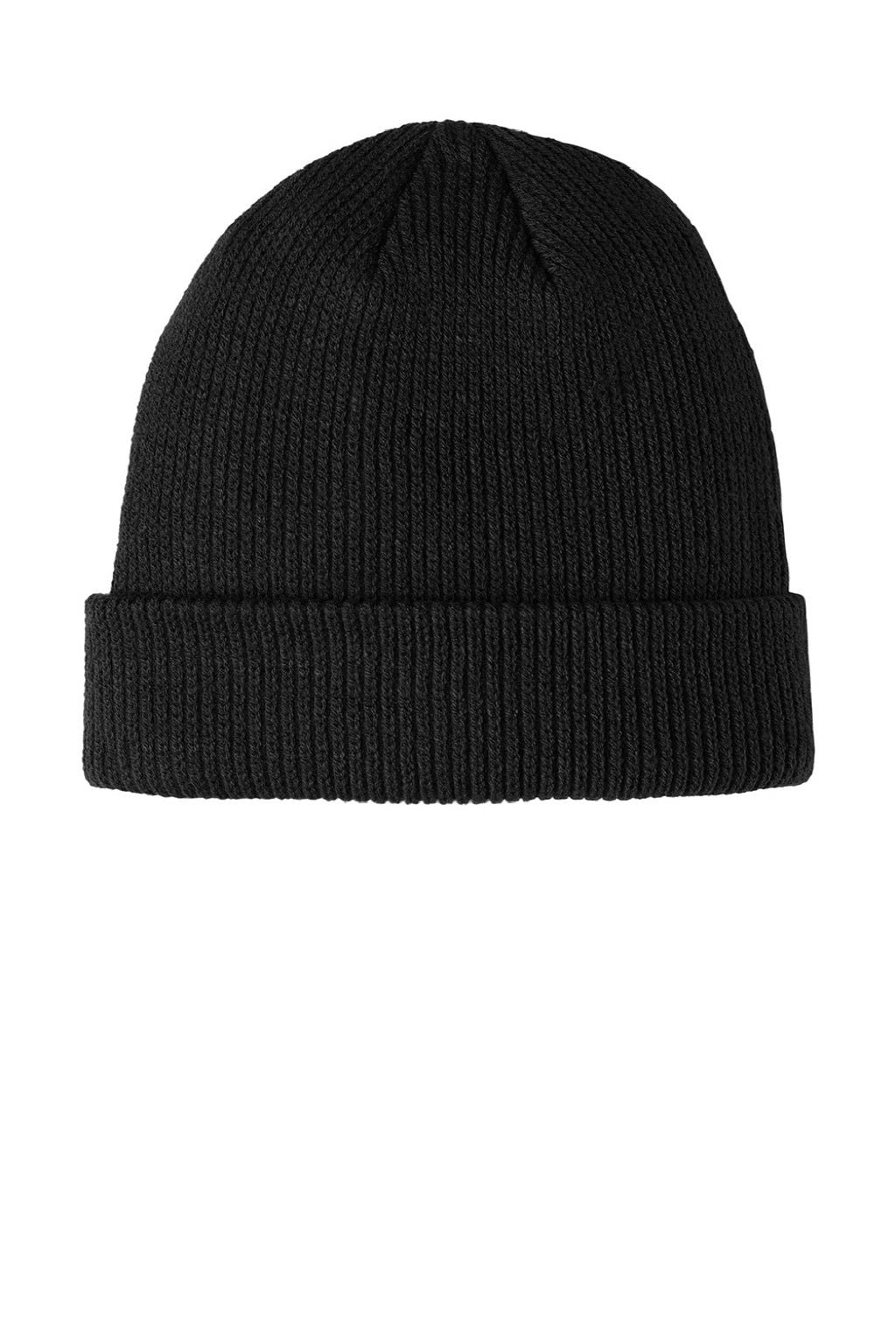 Port Authority Hats C977 Unisex Cozy Cuffed Beanie Deep Black Flat Front
