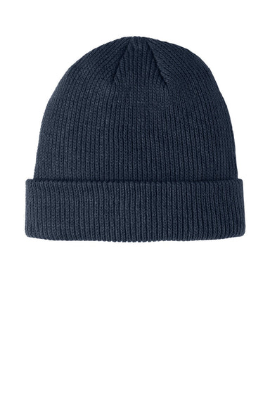 Port Authority Hats C977 Unisex Cozy Cuffed Beanie River Navy Blue Flat Front