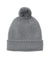 Port Authority Hats C978 Unisex Cozy Pom Beanie Gusty Grey Flat Front