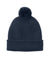 Port Authority Hats C978 Unisex Cozy Pom Beanie River Navy Blue Flat Front