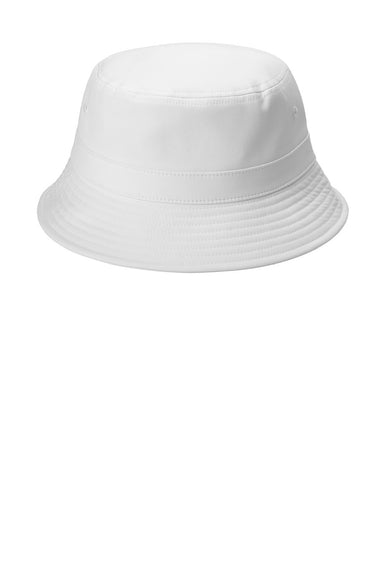 Port Authority Hats C980 Mens Moisture Wicking Bucket Hat White Flat Front