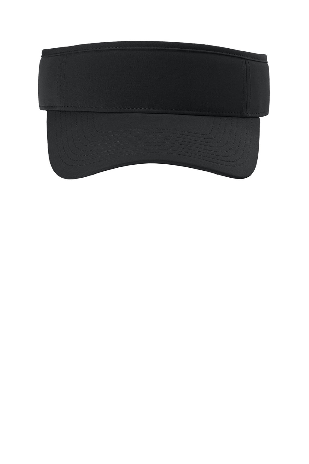 Port Authority Hats C983 Mens Adjustable Visor Black Flat Front