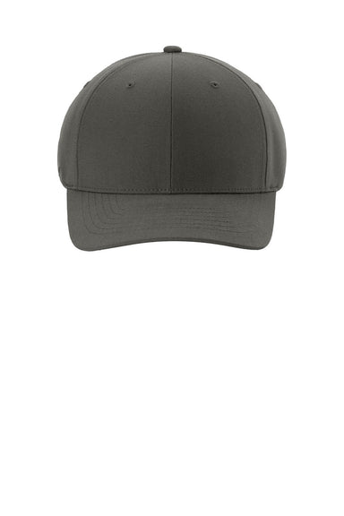 Port Authority Hats C988 Mens NU Moisture Wicking Flexfit Hat Storm Grey Flat Front
