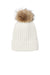 Port Authority Hats C990 Mens Faux Fur Pom Beanie Marshmellow White Flat Front