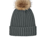 Port Authority Hats Mens Faux Fur Pom Beanie - Storm Grey - COMING SOON