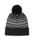 Port Authority Hats C991 Mens Alpine Pom Beanie Deep Black/Gusty Grey/Marshmellow Flat Front
