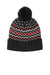 Port Authority Hats C991 Mens Alpine Pom Beanie Deep Black/Rich Red/Marshmellow Flat Front