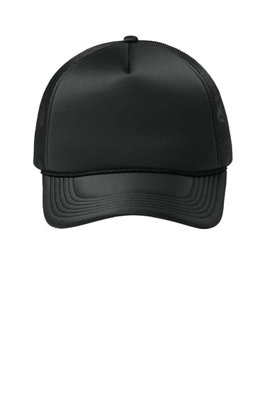 Port Authority Hats C993 Mens Foam Truck'N Hat Deep Black Flat Front