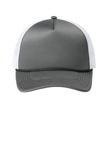 Port Authority Hats C993 Mens Foam Truck'N Hat Deep Smoke Grey/Deep Smoke Grey/White Flat Front