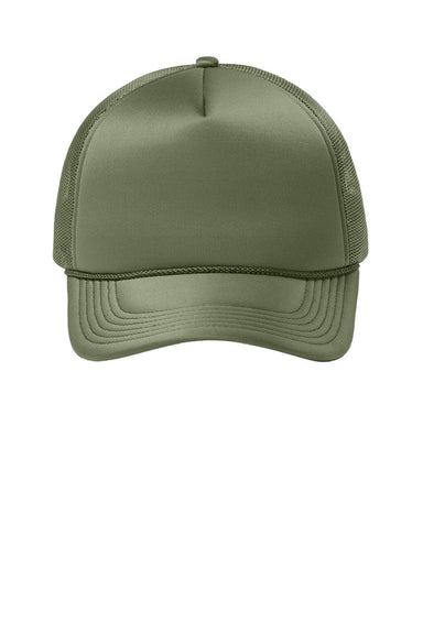 Port Authority Hats C993 Mens Foam Truck'N Hat Olive Drab Green Flat Front