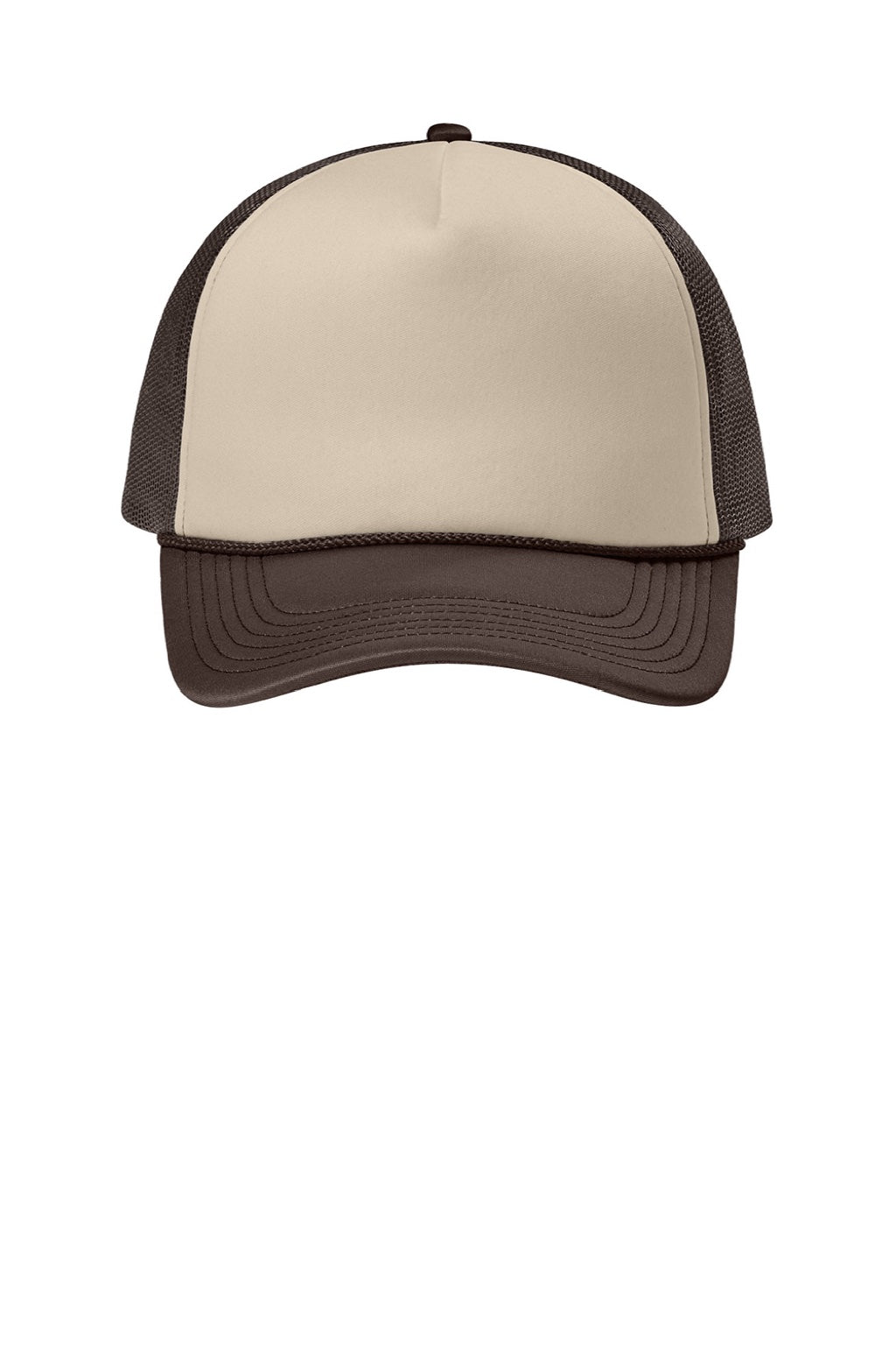 Port Authority Hats C993 Mens Foam Truck'N Hat Stone/Coffee Bean Brown/Coffee Bean Brown Flat Front