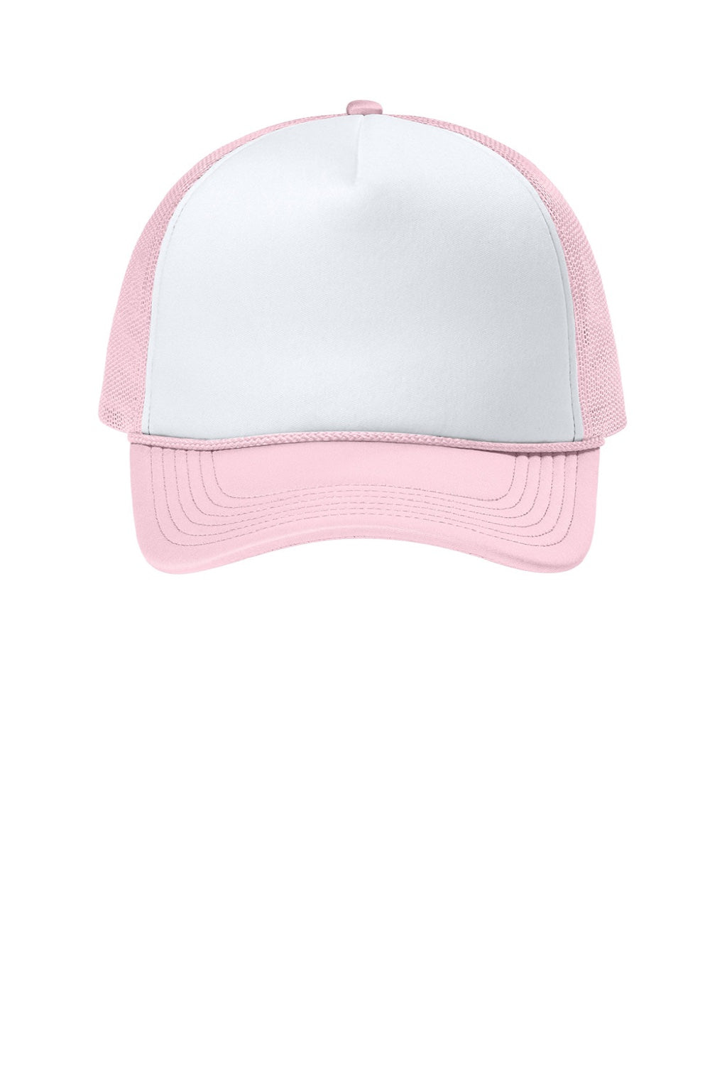 Port Authority Hats C993 Mens Foam Truck'N Hat White/Cloud Pink/Cloud Pink Flat Front