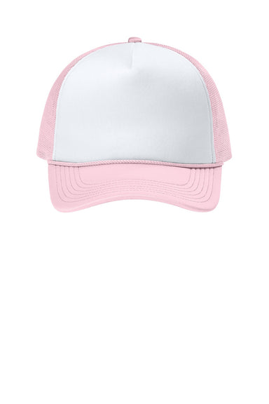 Port Authority Hats C993 Mens Foam Truck'N Hat White/Cloud Pink/Cloud Pink Flat Front