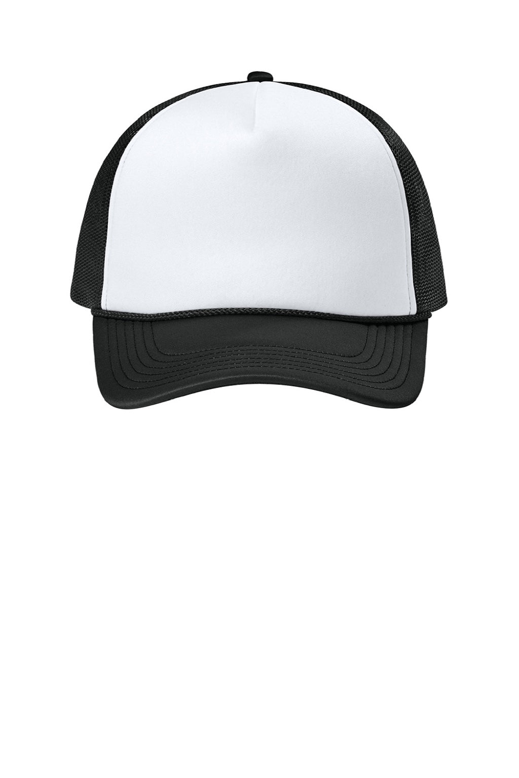 Port Authority Hats C993 Mens Foam Truck'N Hat White/Deep Black/Deep Black Flat Front