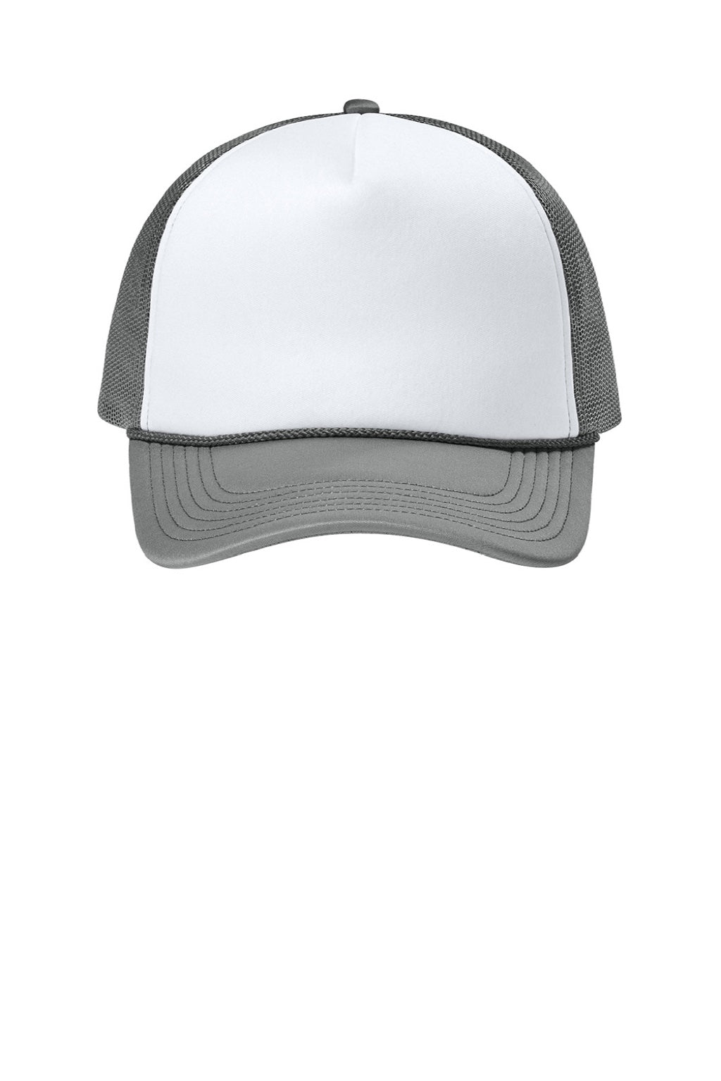 Port Authority Hats C993 Mens Foam Truck'N Hat White/Deep Smoke Grey/Deep Smoke Grey Flat Front