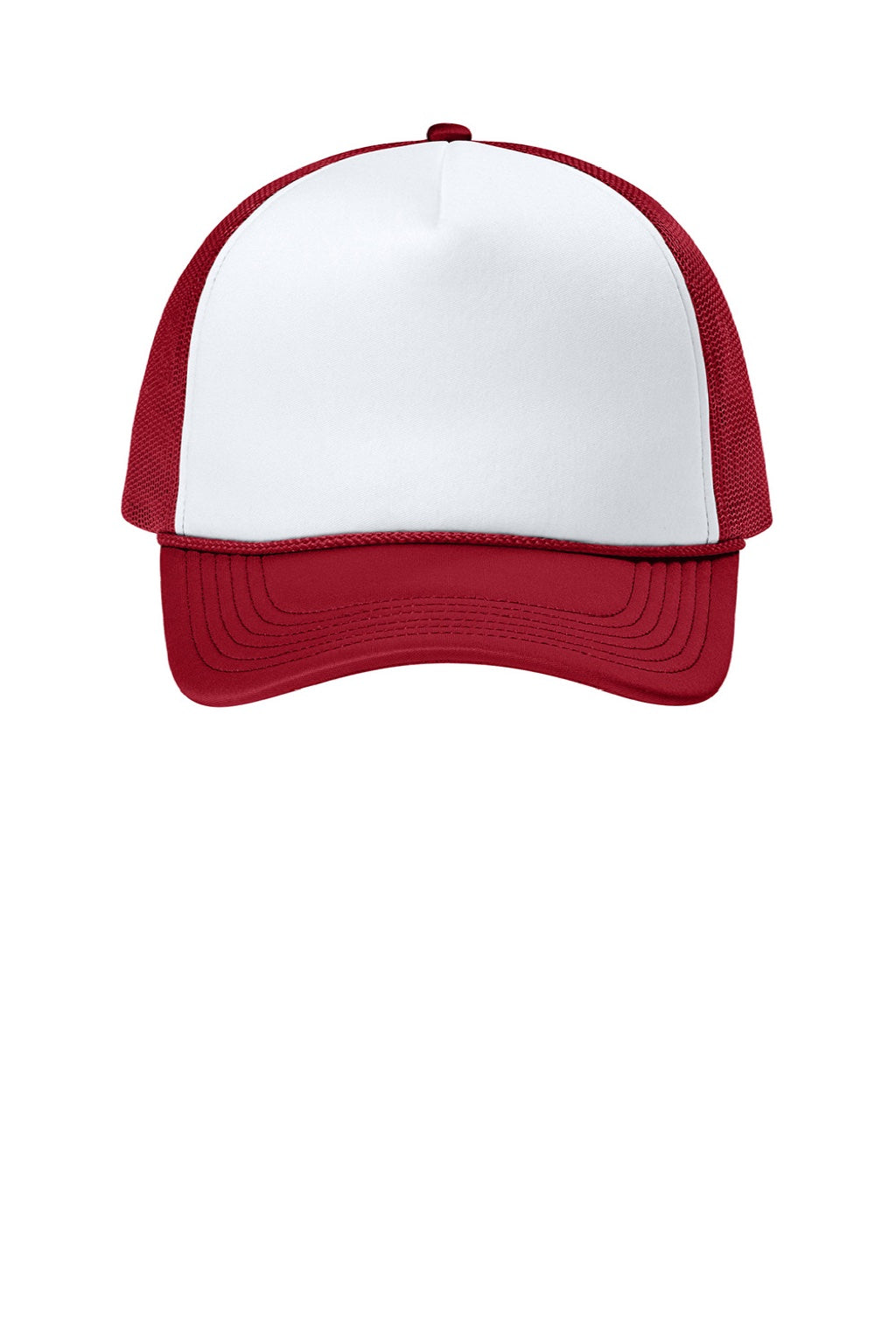 Port Authority Hats C993 Mens Foam Truck'N Hat White/Rich Red/Rich Red Flat Front