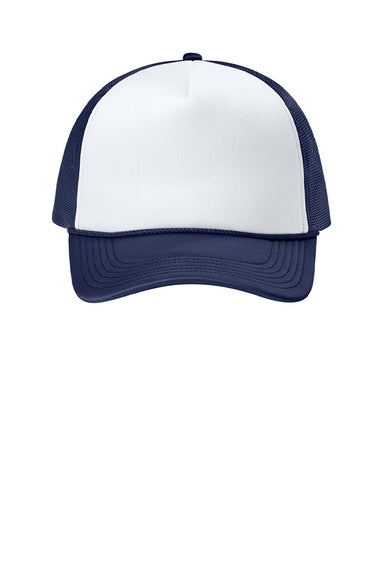 Port Authority Hats C993 Mens Foam Truck'N Hat White/True Navy Blue/True Navy Blue Flat Front