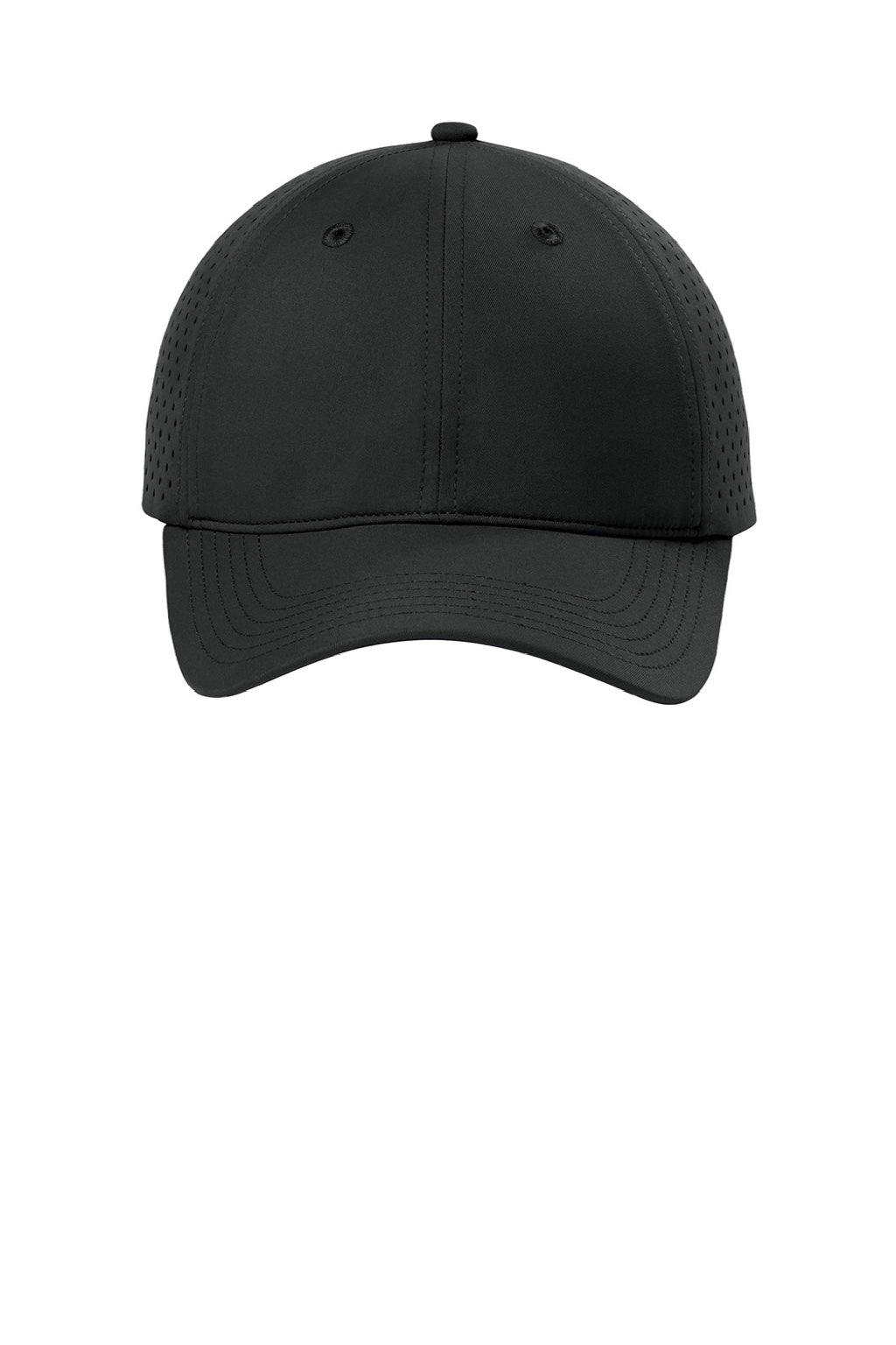Port Authority Hats C995 Mens Perforated Adjustable Hat Deep Black Flat Front