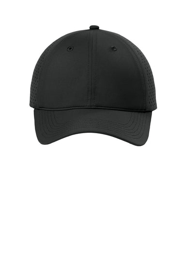 Port Authority Hats C995 Mens Perforated Adjustable Hat Deep Black Flat Front