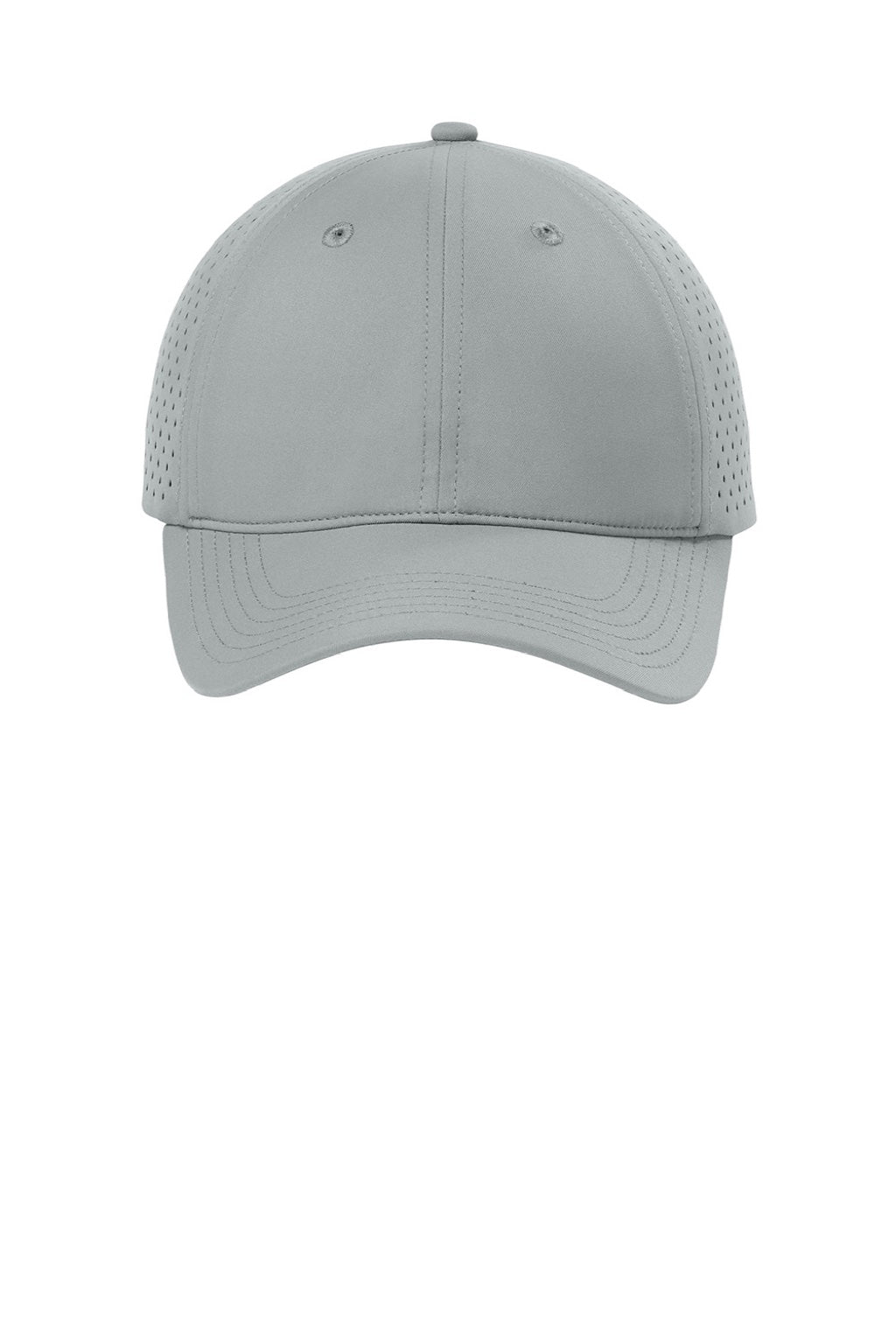 Port Authority Hats C995 Mens Perforated Adjustable Hat Silver Grey Flat Front