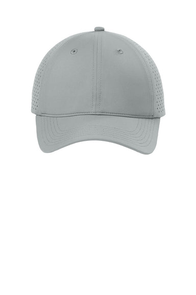 Port Authority Hats C995 Mens Perforated Adjustable Hat Silver Grey Flat Front