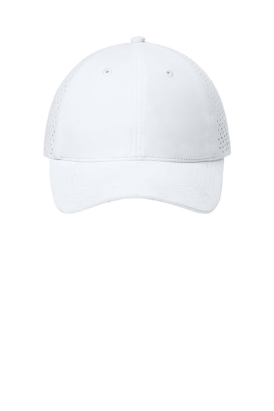 Port Authority Hats C995 Mens Perforated Adjustable Hat White Flat Front