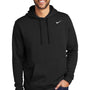 Nike Mens Club Fleece Hooded Sweatshirt Hoodie w/ Pouch Pocket - Black