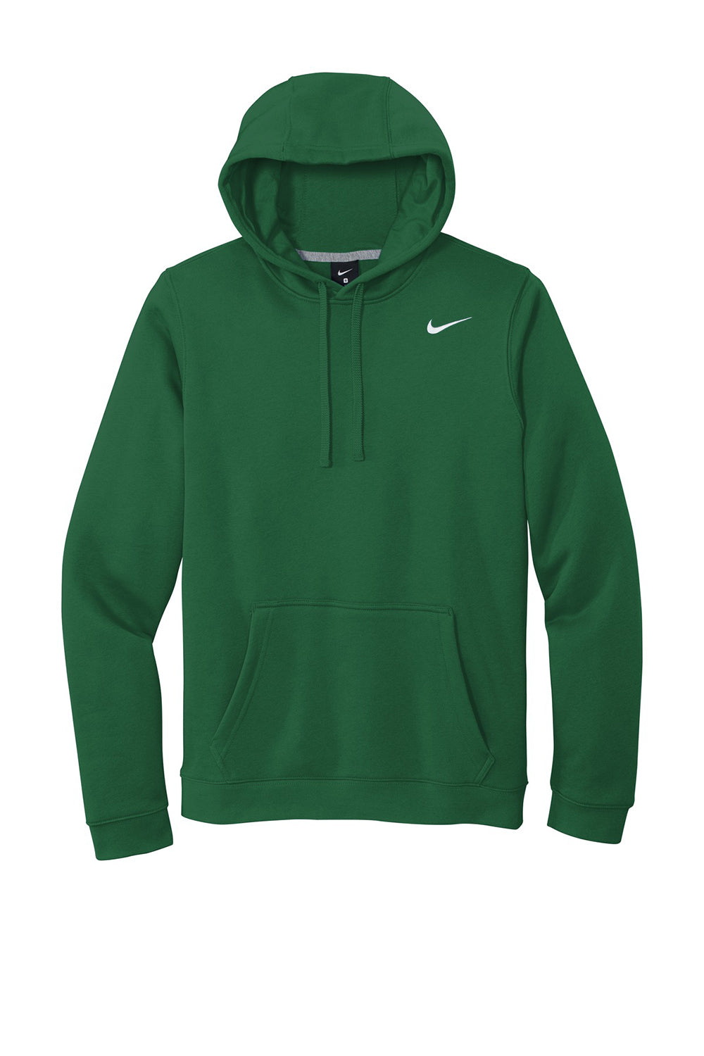 Nike CJ1611 Mens Club Fleece Hooded Sweatshirt Hoodie Dark Green Flat Front