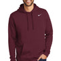 Nike Mens Club Fleece Hooded Sweatshirt Hoodie - Dark Maroon