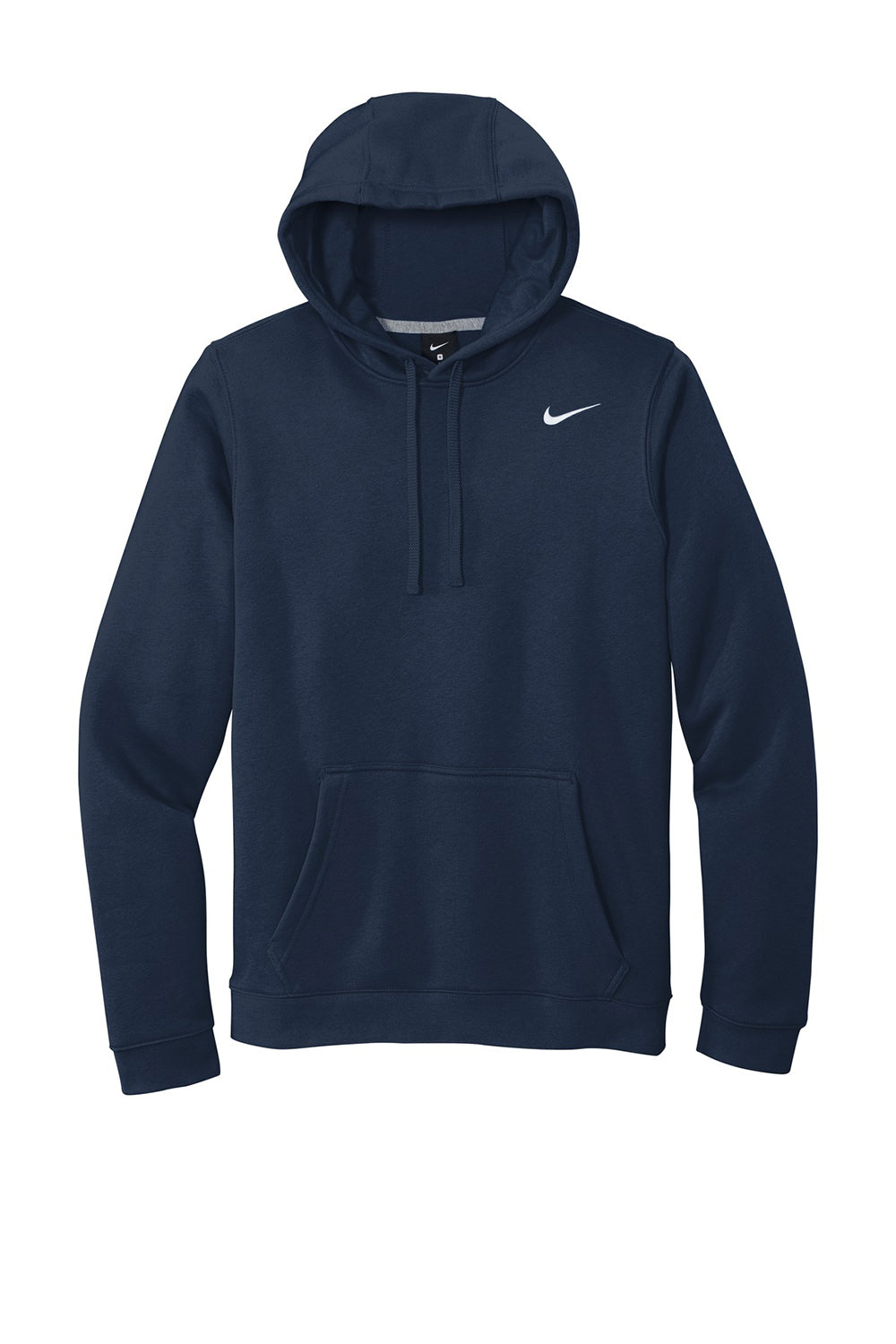 Nike CJ1611 Mens Club Fleece Hooded Sweatshirt Hoodie Navy Blue Flat Front