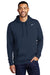 Nike CJ1611 Mens Club Fleece Hooded Sweatshirt Hoodie w/ Pouch Pocket Navy Blue Model Front