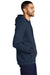 Nike CJ1611 Mens Club Fleece Hooded Sweatshirt Hoodie w/ Pouch Pocket Navy Blue Model Side