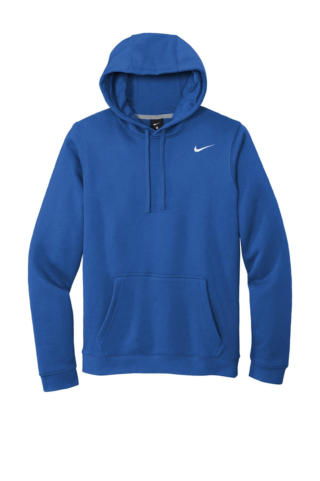 Nike CJ1611 Mens Club Fleece Hooded Sweatshirt Hoodie w/ Pouch Pocket Royal Blue Flat Front
