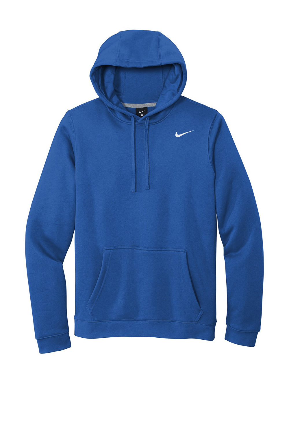 Nike CJ1611 Mens Club Fleece Hooded Sweatshirt Hoodie Royal Blue Flat Front