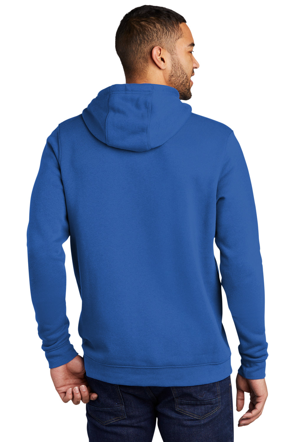 Nike CJ1611 Mens Club Fleece Hooded Sweatshirt Hoodie Royal Blue Model Back
