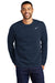 Nike CJ1614 Mens Club Fleece Crewneck Sweatshirt Navy Blue Model Front