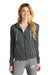 Nike CN9402 Womens Gym Vintage Full Zip Hooded Sweatshirt Hoodie Team Anthracite Grey Model Front