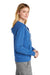 Nike CN9402 Womens Gym Vintage Full Zip Hooded Sweatshirt Hoodie w/ Pockets Team Royal Blue Model Side