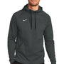 Nike Mens Therma-Fit Moisture Wicking Fleece Hooded Sweatshirt Hoodie w/ Pouch Pocket - Team Anthracite Grey