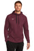 Nike CN9473 Mens Therma-Fit Moisture Wicking Fleece Hooded Sweatshirt Hoodie w/ Pouch Pocket Team Dark Maroon Model Front