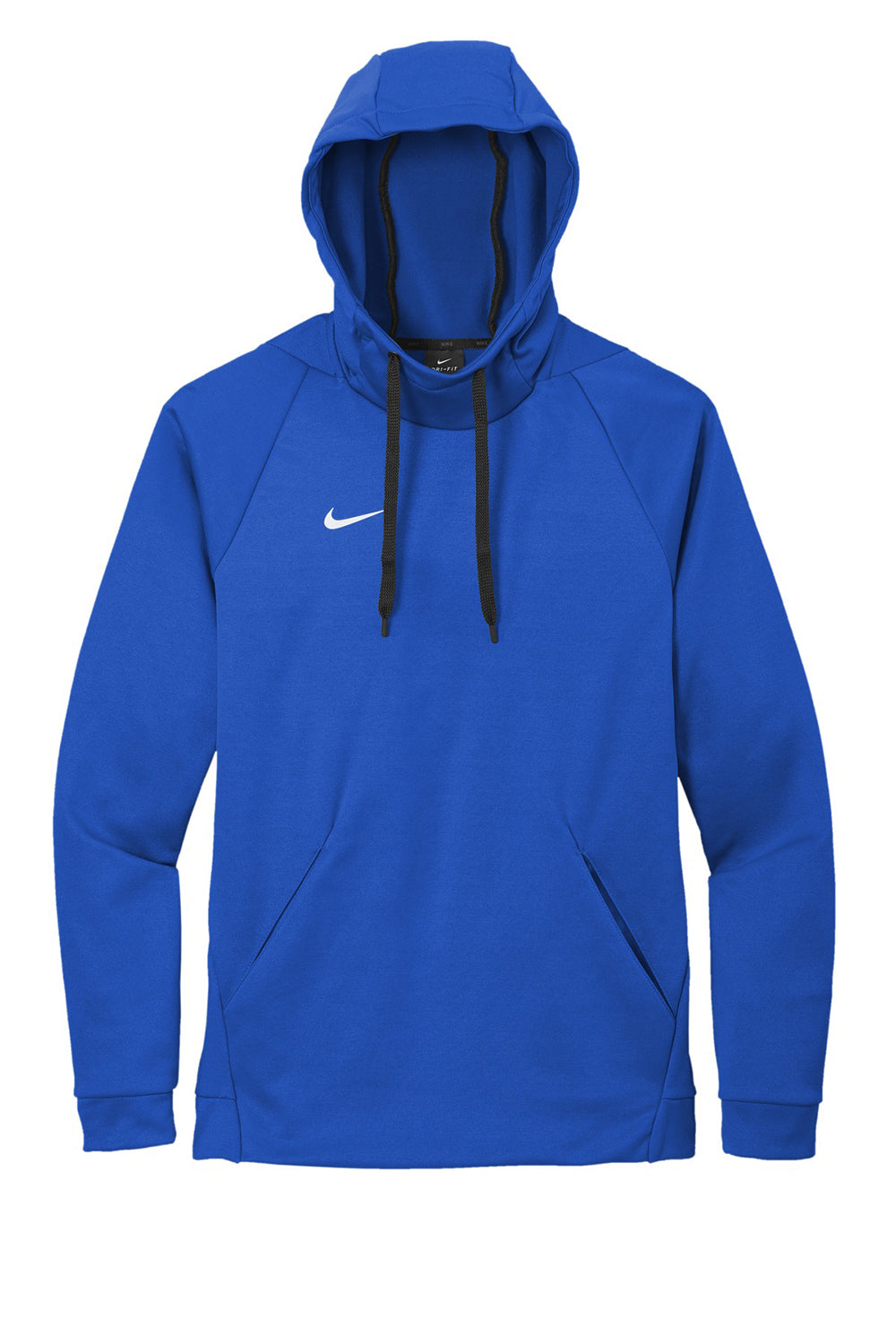 Nike CN9473 Mens Therma-Fit Moisture Wicking Fleece Hooded Sweatshirt Hoodie Team Royal Blue Flat Front