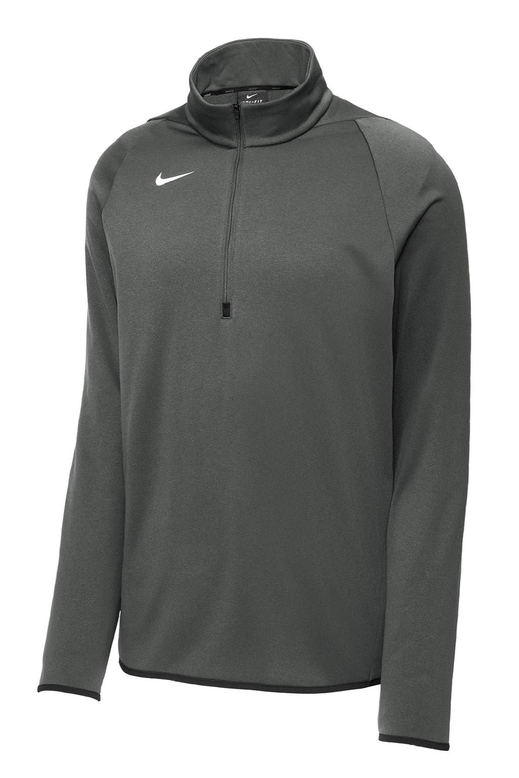 Nike CN9492 Mens Therma-Fit Moisture Wicking Fleece 1/4 Zip Sweatshirt Team Anthracite Grey Flat Front